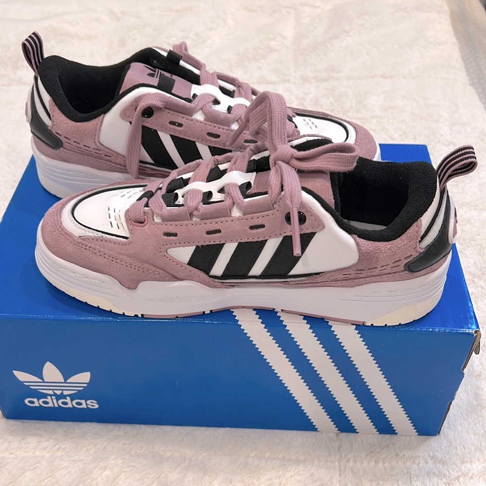 💖Adidas Originals ADI2000 Women Size 6 Magic Mauve/Black/White Sneakers Like New